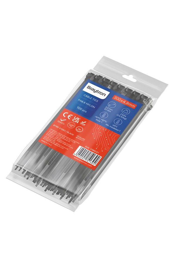 Braytron 4,8x300mm 100pcs/bag PA66 BLC CABLE TIES